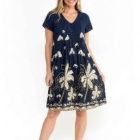 Nicola Dress Cap Sleeve Dress, Seaside Navy Dress DW26J